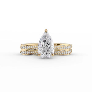 The Caroline Set With A 2 Carat Pear Lab Diamond