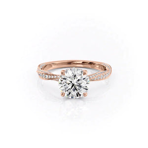 The Caroline Set With A 3.5 Carat Round Moissanite