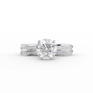 The Caroline Set With A 2.5 Carat Round Moissanite