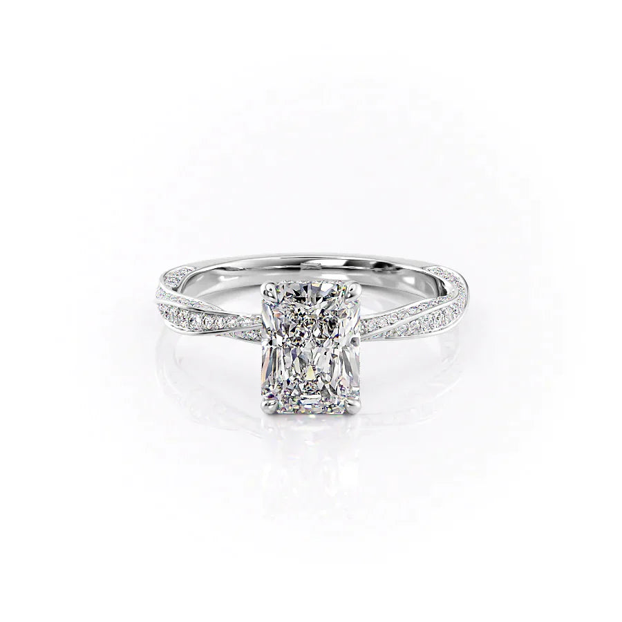The Caroline Set With A 4 Carat Radiant Moissanite