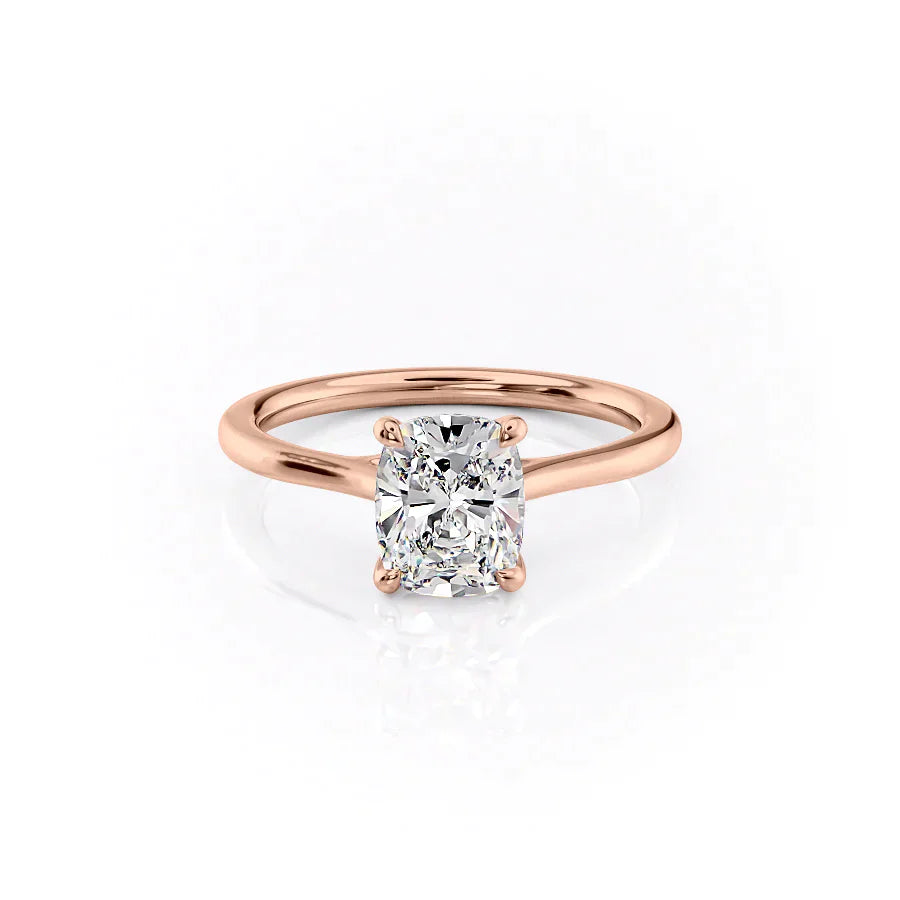 The Lexie Set With A 2 Carat Elongated Cushion Lab Diamond