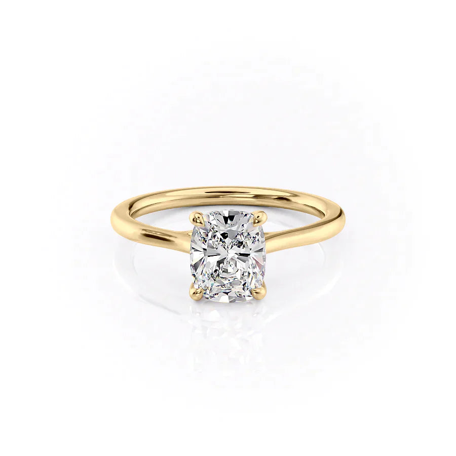 The Lexie Set With A 2.5 Carat Elongated Cushion Lab Diamond