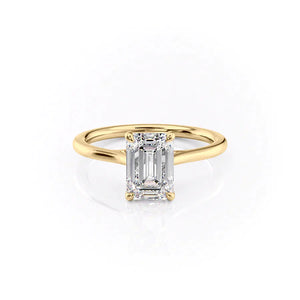 The Lexie Set With A 3.5 Carat Emerald Moissanite