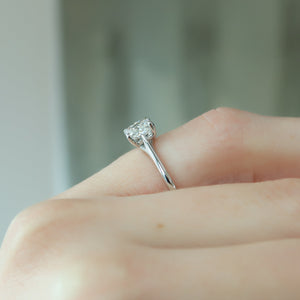 The Lexie Set With A 2 Carat Elongated Cushion Lab Diamond