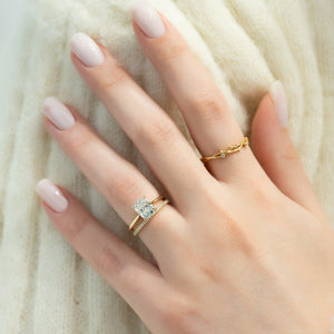 The Lexie Set With A 3 Carat Elongated Cushion Lab Diamond