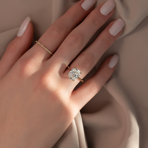 The Lexie Set With A 3 Carat Elongated Cushion Lab Diamond