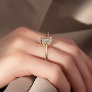 The Lexie Set With A 3 Carat Elongated Cushion Lab Diamond