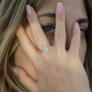 The Lexie Set With A 1.5 Carat Marquise Lab Diamond