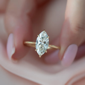 The Lexie Set With A 3 Carat Marquise Lab Diamond