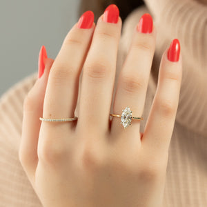 The Lexie Set With A 3 Carat Marquise Lab Diamond