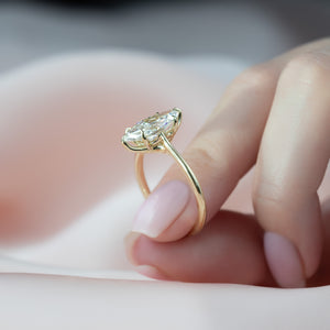 The Lexie Set With A 3 Carat Marquise Lab Diamond