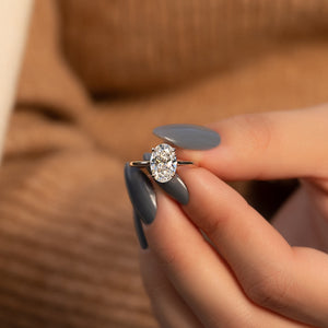 The Lexie Set With A 1 Carat Oval Lab Diamond
