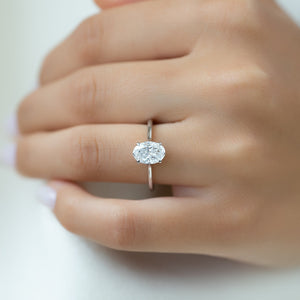 The Lexie Set With A 1 Carat Oval Lab Diamond