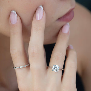The Lexie Set With A 1.5 Carat Round Moissanite