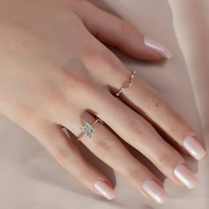The Lexie Set With A 1.5 Carat Radiant Lab Diamond