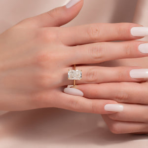 The Lexie Set With A 1 Carat Radiant Lab Diamond