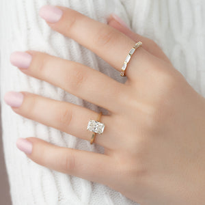 The Lexie Set With A 1 Carat Radiant Lab Diamond