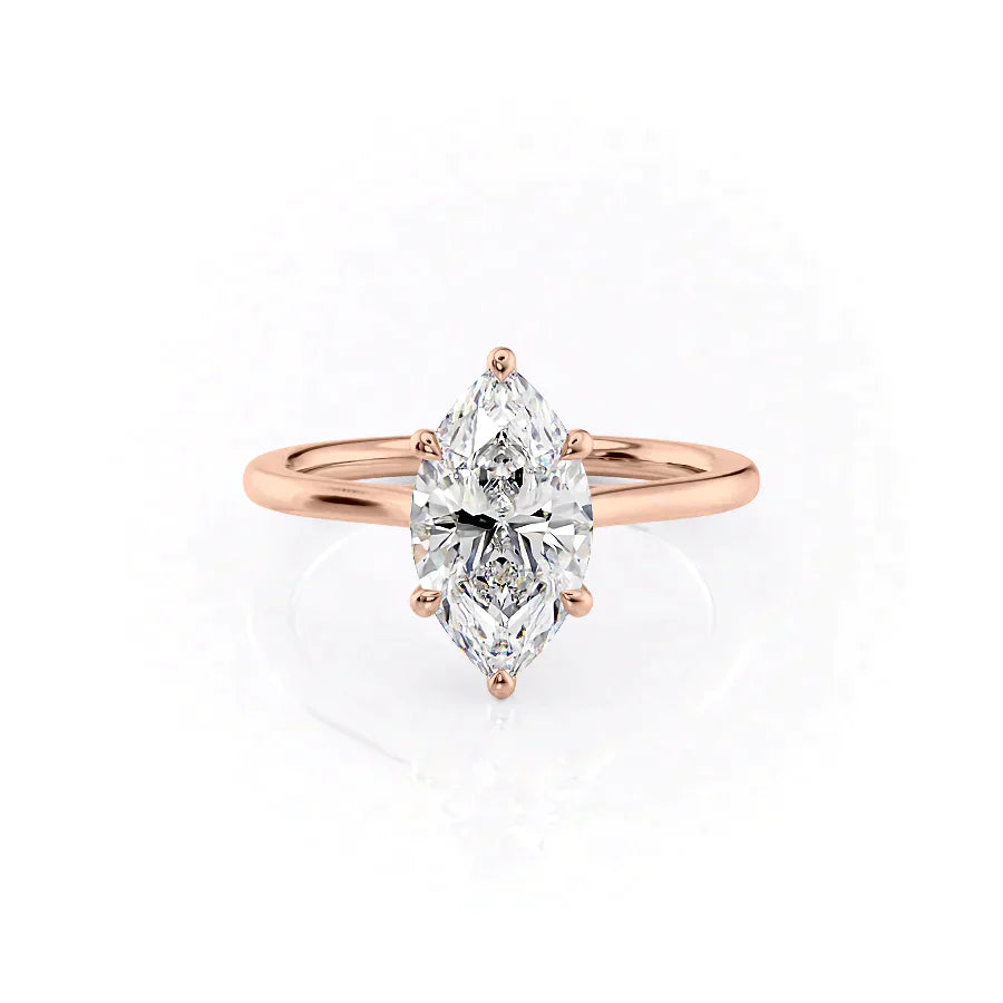 The Lexie Set With A 3.5 Carat Marquise Moissanite