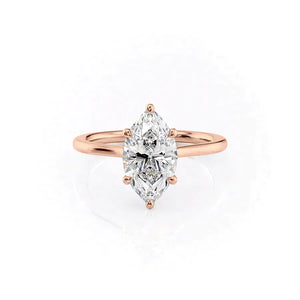 The Lexie Set With A 3.5 Carat Marquise Moissanite