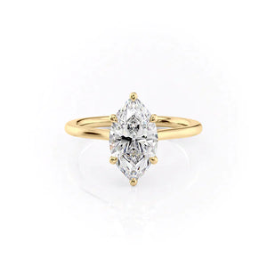 The Lexie Set With A 3.5 Carat Marquise Moissanite