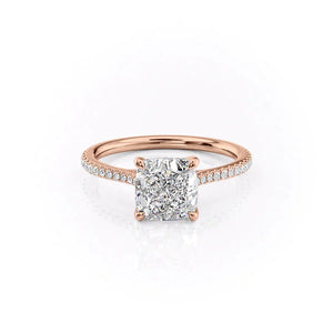 The Pave Lexie Set With A 2 Carat Cushion Lab Diamond