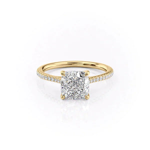 The Pave Lexie Set With A 3 Carat Cushion Lab Diamond