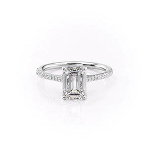 The Pave Lexie Set With A 2 Carat Emerald Lab Diamond