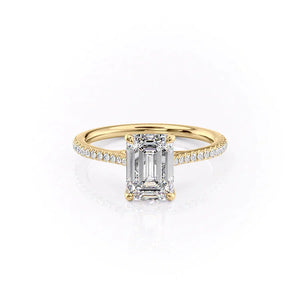 The Pave Lexie Set With A 1.5 Carat Emerald Lab Diamond
