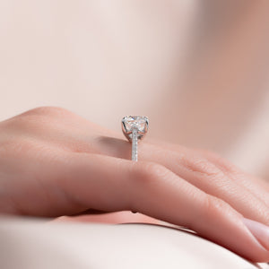 The Pave Lexie Set With A 2.5 Carat Cushion Moissanite