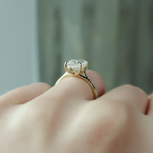 The Pave Lexie Set With A 3 Carat Elongated Cushion Lab Diamond