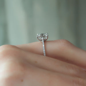 The Pave Lexie Set With A 3 Carat Emerald Lab Diamond
