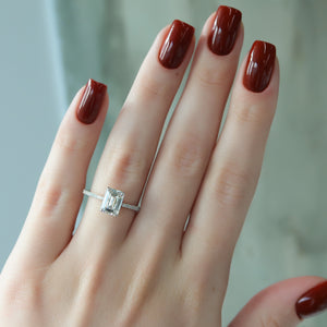The Pave Lexie Set With A 3 Carat Emerald Lab Diamond