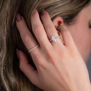 The Pave Lexie Set With A 2 Carat Marquise Lab Diamond