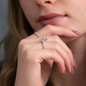 The Pave Lexie Set With A 2 Carat Marquise Lab Diamond