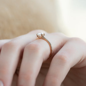 The Pave Lexie Set With A 4.5 Carat Oval Moissanite