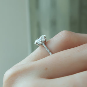 The Pave Lexie Set With A 2 Carat Oval Lab Diamond