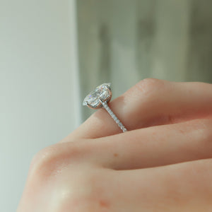 The Pave Lexie Set With A 2 Carat Oval Lab Diamond