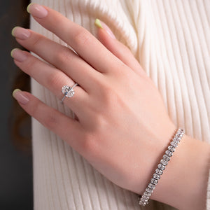 The Pave Lexie Set With A 2 Carat Oval Lab Diamond