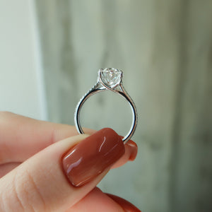 The Pave Lexie Set With A 2 Carat Oval Lab Diamond