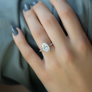 The Pave Lexie Set With A 2 Carat Oval Lab Diamond