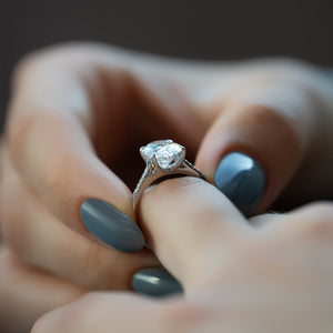 The Pave Lexie Set With A Oval Moissanite