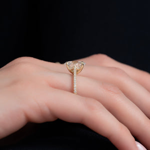 The Pave Lexie Set With A 3 Carat Oval Lab Diamond