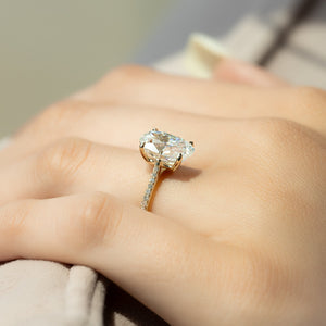 The Pave Lexie Set With A 3 Carat Oval Lab Diamond