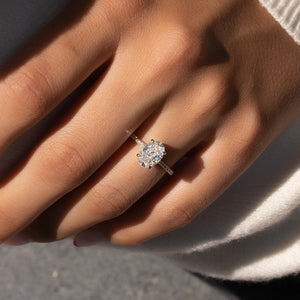 The Pave Lexie Set With A Oval Moissanite