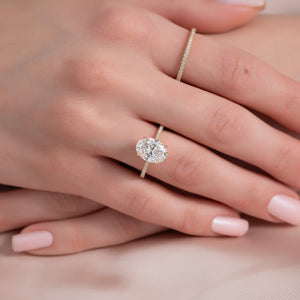 The Pave Lexie Set With A Oval Moissanite