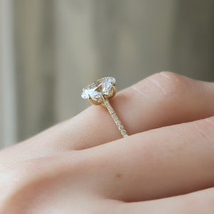 The Pave Lexie Set With A 3 Carat Oval Lab Diamond