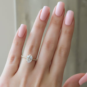The Pave Lexie Set With A Oval Moissanite