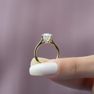 The Pave Lexie Set With A 3 Carat Oval Lab Diamond