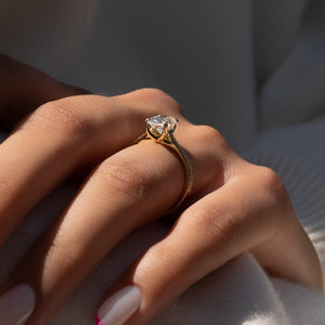 The Pave Lexie Set With A 3 Carat Oval Lab Diamond