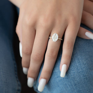 The Pave Lexie Set With A Oval Moissanite